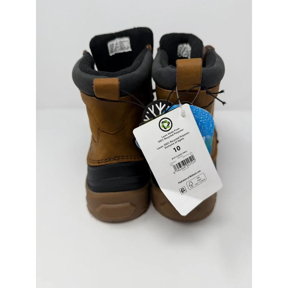 Ozark Trail Snow Boots 10 Brown Waterproof Insulated Leather‎ NWT Classic Men's